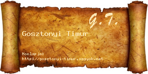 Gosztonyi Timur névjegykártya